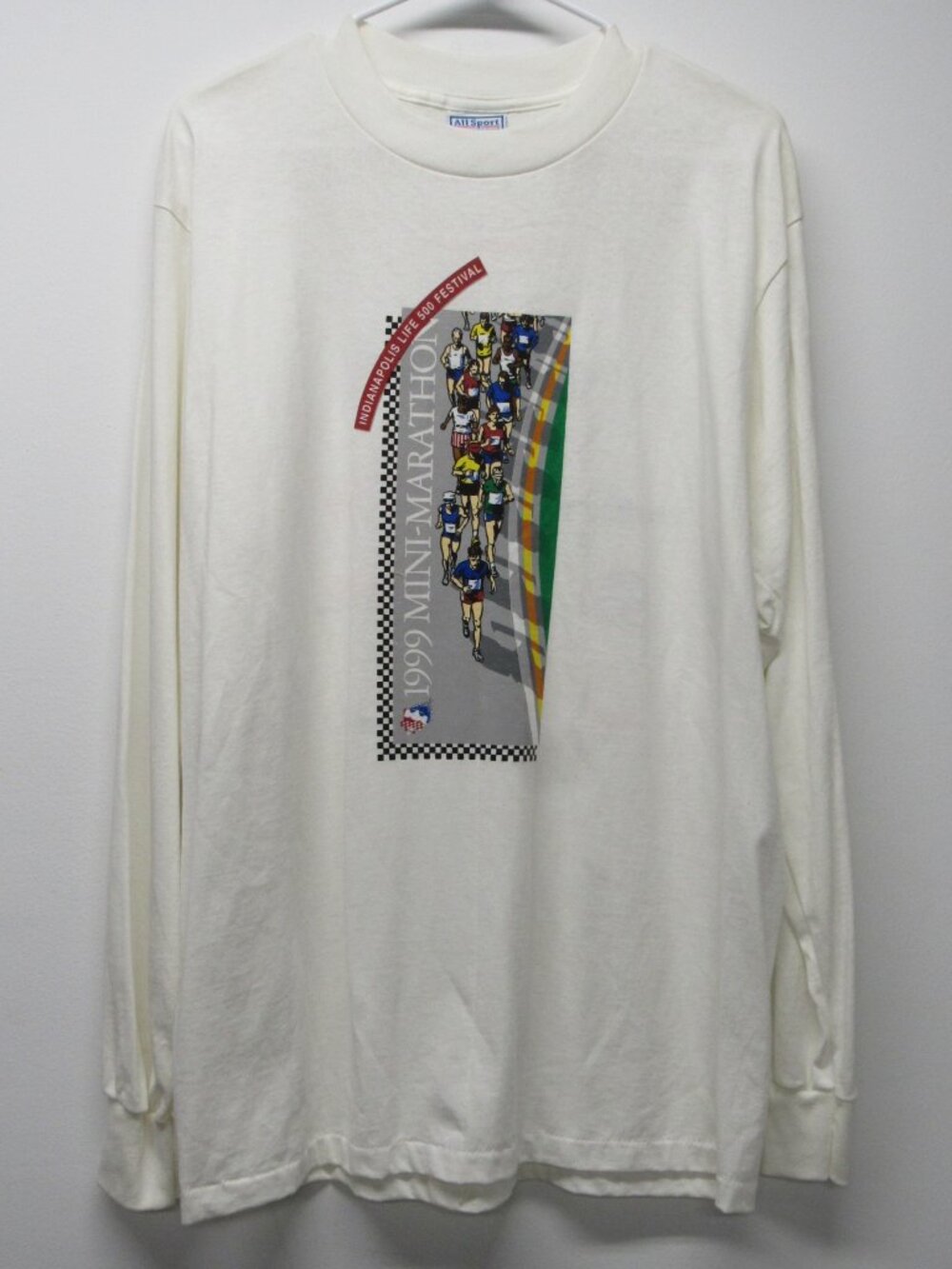Vtg 90s Indianapolis Life 500 Festival Mini Marathon 1999 Long Sleeve T Shirt L